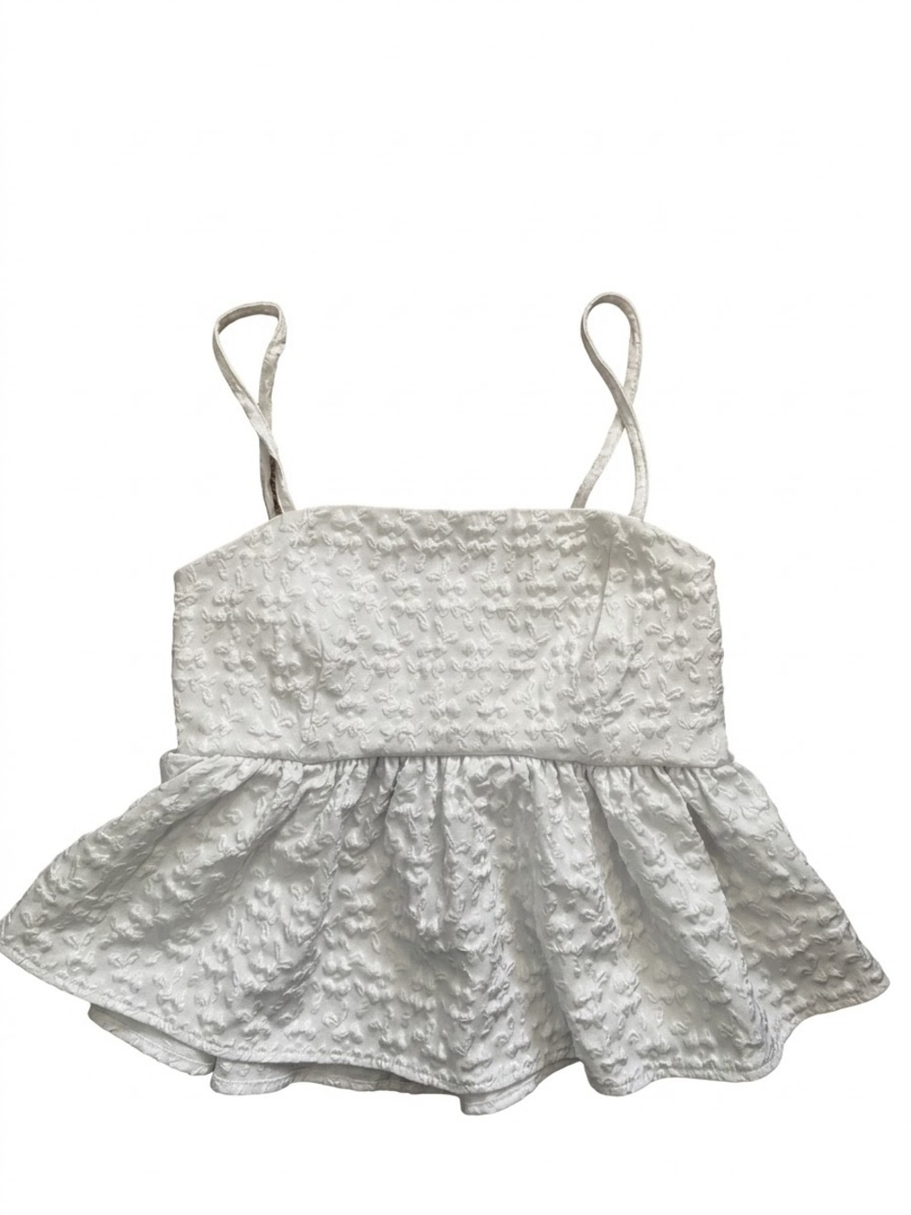 White Textured cami top-C6
